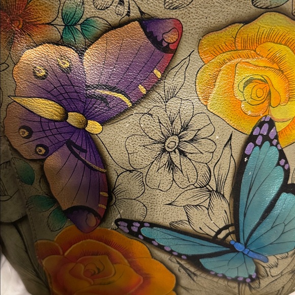 Anuschka Floral Butterfly Women's Bag - Picture 2 of 7